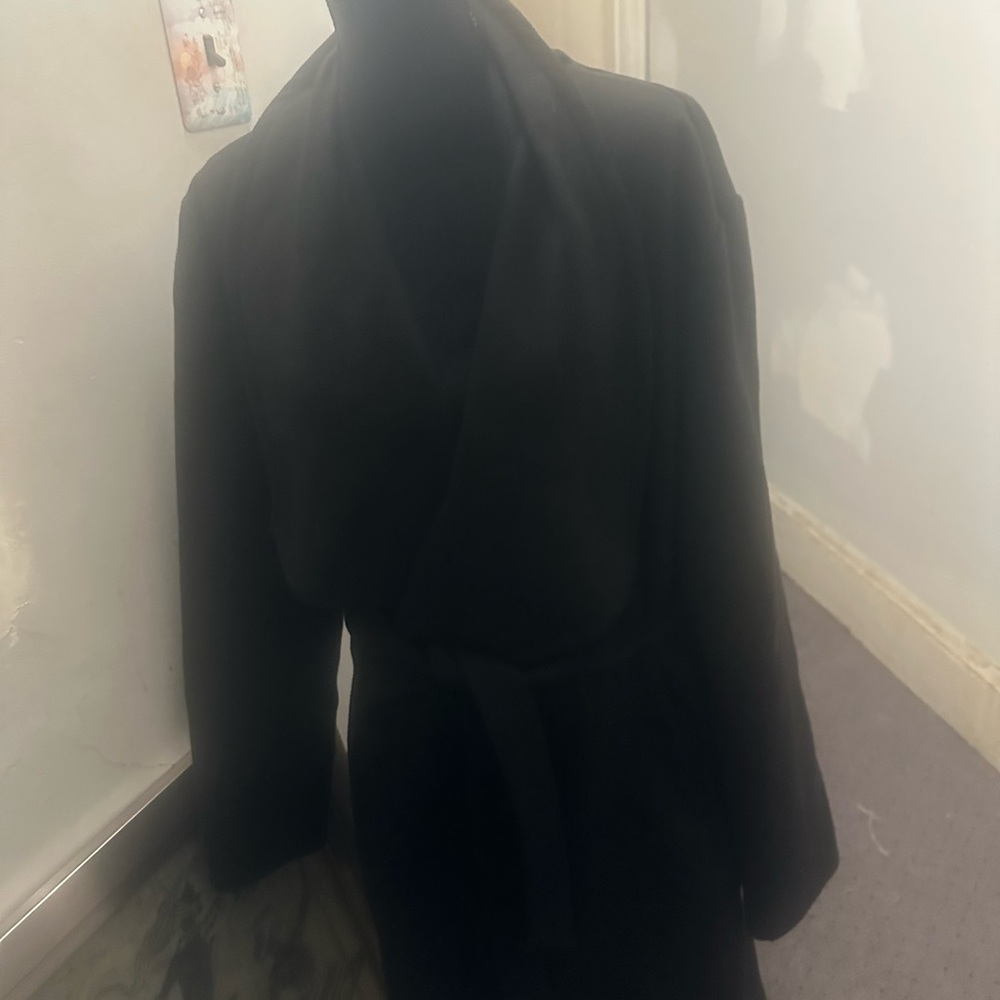 Fashion Nova Unlined Black Wrap Coat